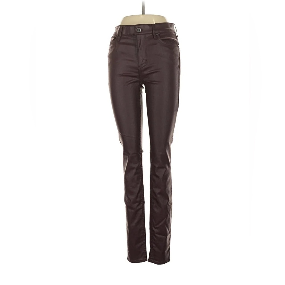 Stylish Women's Coated Pants in Brown and Tan